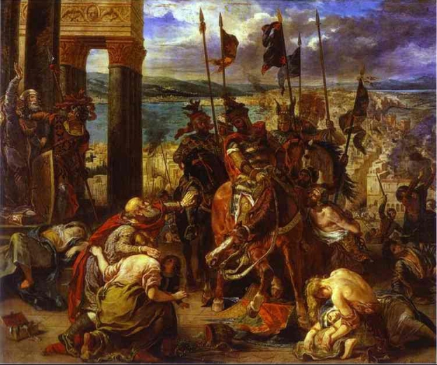 Eugene Delacroix , The Entry of the Crusaders into Constantinople. 1840. Oil on canvas