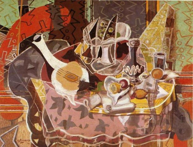 Still Life with Music Scroll - Georges Braque