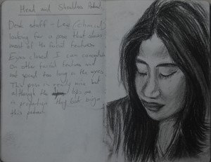 2nd Sketch - Looking at Faces and Best Angle