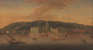 1 Jan Griffier the Elder - A view of Greenwich from the River with many Boats