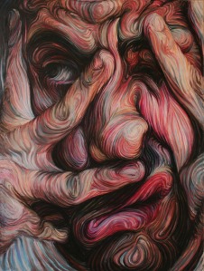 Nikos Gyftakis - Self-portrait 1 - oil pastel on canvas