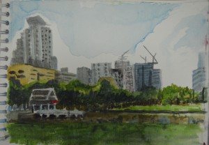 Watercolour Sketch Sukumvit Park